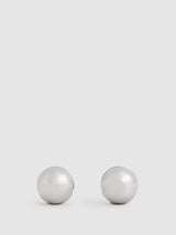 Reiss Silver Tone Pollie Polished Ball Huggie Earrings