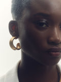Gold Tone Fluid Hoop Earrings with Hypoallergenic Posts
