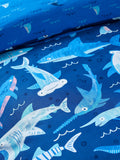 Catherine Lansfield Blue Jawsome Shark Reversible Duvet Cover Set - British product