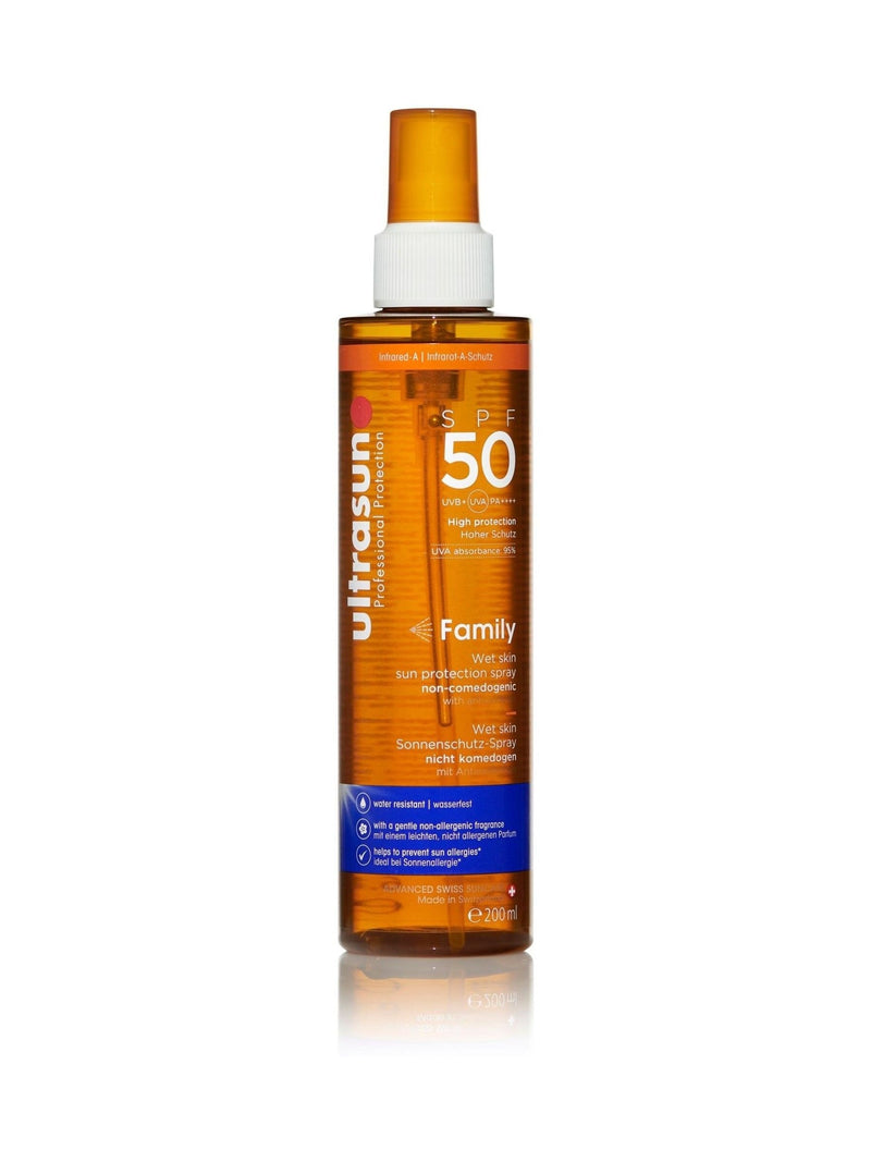 Ultrasun Family Wet Skin Spray SPF50 200ml (British brand)