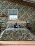 Morris & Co Cobalt Thyme Morris seaweed duvet cover and pillowcase set, imported from the UK