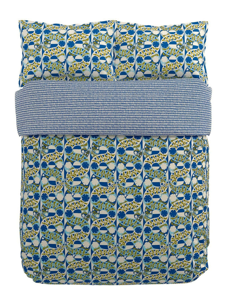 Scion Indigo Twist & Turn duvet cover and pillowcase set (British brand)