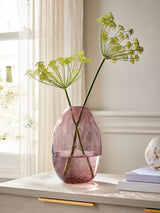 Pink Medium Glass Confetti Vase, 18x18x27cm