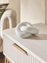 White Marble Decorative Knot Ornament 16cm Height