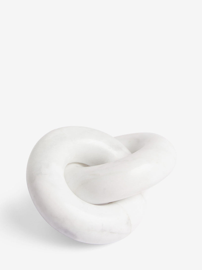 White Marble Knot Ornament 16cm (British brand)