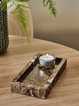 Brown Decorative Marble Trinket Tray 9x2.5cm