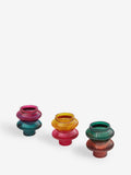 Glass tea light and taper candle holders in multicolour (British brand)