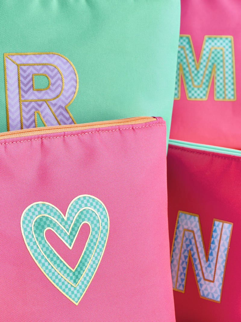 Alphabet makeup bag with initial letter design 18x22x9.5cm - British product
