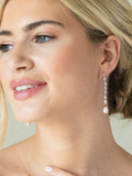 Large Crystal Hoop Earrings with Gold-Tone Plating