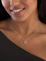 Beaverbrooks Sterling Silver Cubic Zirconia Clover Pendant