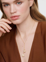 Karen Millen Gold Tone Pearl Double Drop Necklace