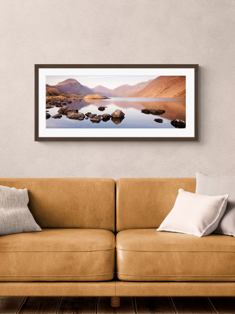 Artko walnut framed art 49.5cm x 104.5cm - British product