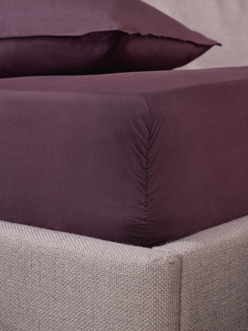 MADE.COM aubergine purple fitted sheet, imported from the UK