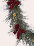 Laura Ashley Green Pre Lit Christmas Garland with Bells 180cm, UK version