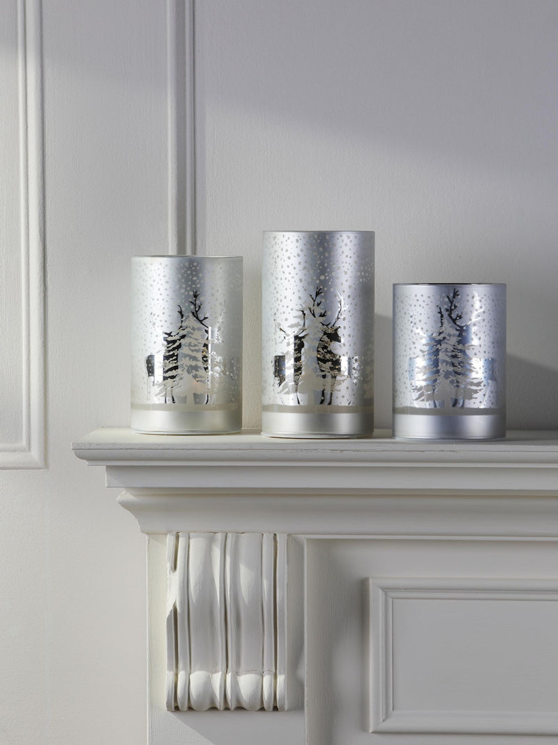 Laura Ashley silver tone frosted LED candles set of three, UK version