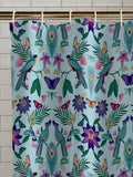 Catherine Lansfield Duck Egg Mya Tropical Bird Shower Curtain Panel