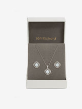 Jon Richard Silver Tone Cubic Zirconia Clover Set