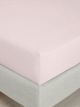 Bianca Blush Pink 200 Thread Count 100% Cotton Percale Deep Fitted Bed Sheet