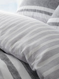 Catherine Lansfield charcoal textured banded stripe reversible duvet cover set - British product