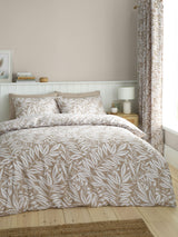 Catherine Lansfield Natural Sorrel Leaf Floral Reversible Duvet Cover Set