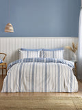 Catherine Lansfield Blue Harbour Stripe reversible duvet cover set - British product