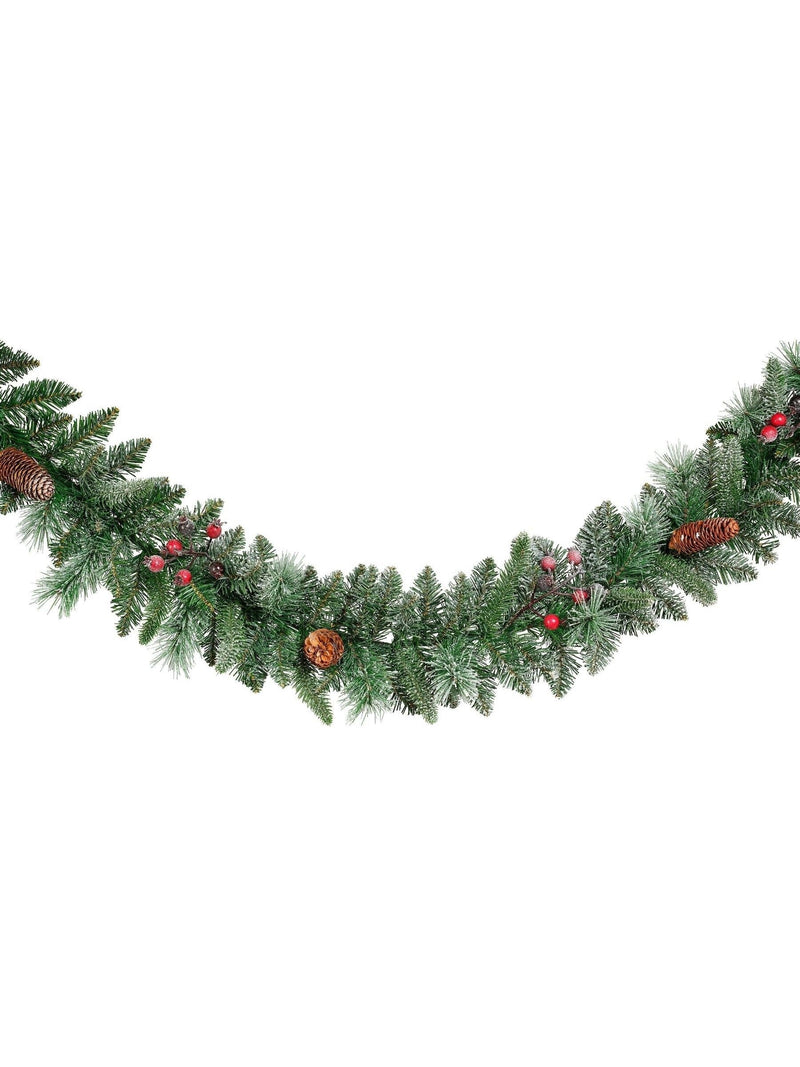 Everlands Green Windham Spruce Frosted Christmas Garland 270cm - British product