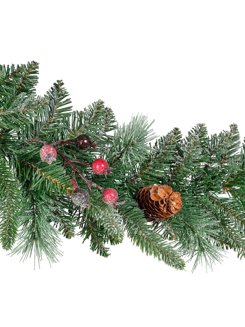Everlands Green Windham Spruce Frosted Christmas Garland 270cm - British product
