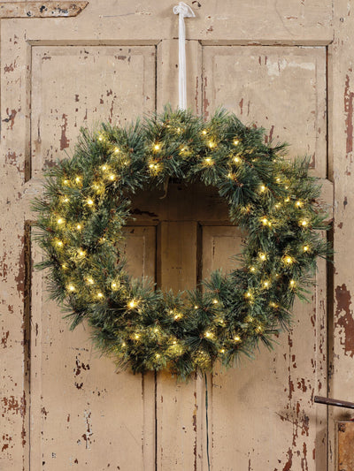 Everlands Green Cashmere Pre-Lit Christmas Wreath 63cm