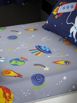 Catherine Lansfield Grey Lost In Space Fitted Sheet