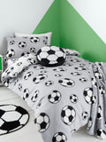 Catherine Lansfield white football fleece fitted sheet - British product