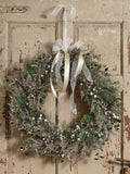 Everlands Christmas wreath berries and foliage champagne tones 60cm - British product