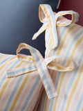 Catherine Lansfield pastel stripe duvet cover set with bow ties - British product