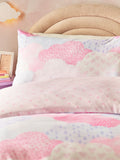 Catherine Lansfield pink duvet cover set single - British product