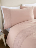Catherine Lansfield Blush Broderie Anglaise duvet cover set - British product