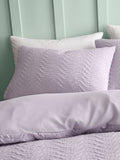 Catherine Lansfield Lilac Heatset Wave Duvet Cover Set