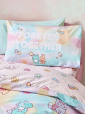 Catherine Lansfield Pastel Forever Together reversible duvet cover set - British product