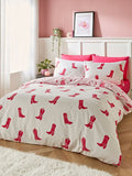 Sassy B Pink Cowgirl Boots Reversible Duvet Cover Set