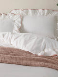 Wylder pink blousey cotton ruffle duvet set (British brand)
