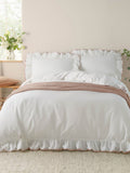 Wylder pink blousey cotton ruffle duvet set (British brand)
