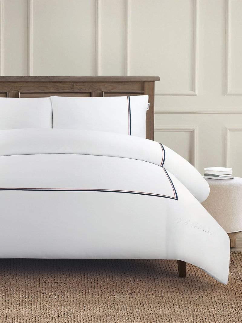 U.S. Polo Assn. bright white stripe duvet set (British brand)