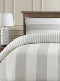 U.S. Polo Assn. Vapor Blue Pure Cotton Block Stripe Duvet Set (British brand)