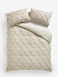 Natural pinch pleat duvet cover set, imported from the UK