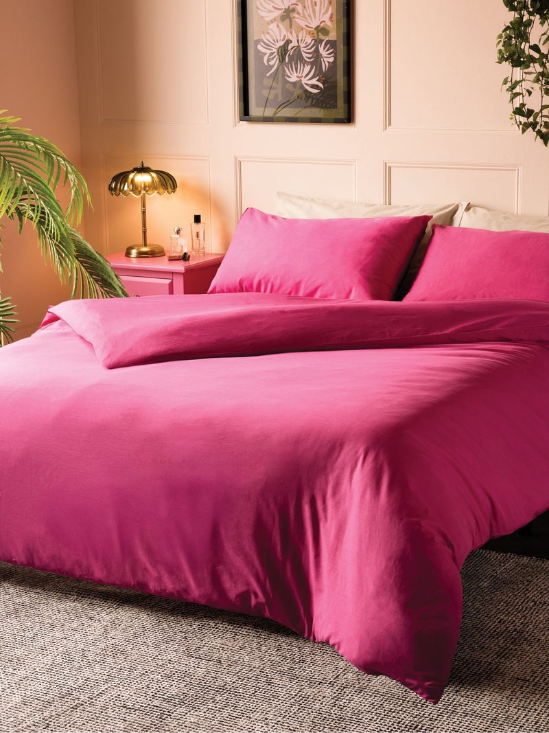Rockett St George pink duvet cover and pillowcase set, imported from the UK