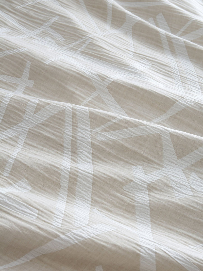 Appletree Natural Otto Textured Jacquard Duvet Cover Set