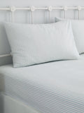 Dreams & Drapes Blue Finlay Stripe Easy Care 28cm Fitted Bed Sheet Set