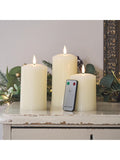 Lights4fun Natural TruGlow® Rechargeable LED Pillar Candle Trio
