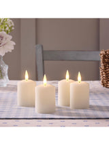 Lights4fun Set of 4 Natural Rechargeable TruGlow Votive Candles 6.5cm