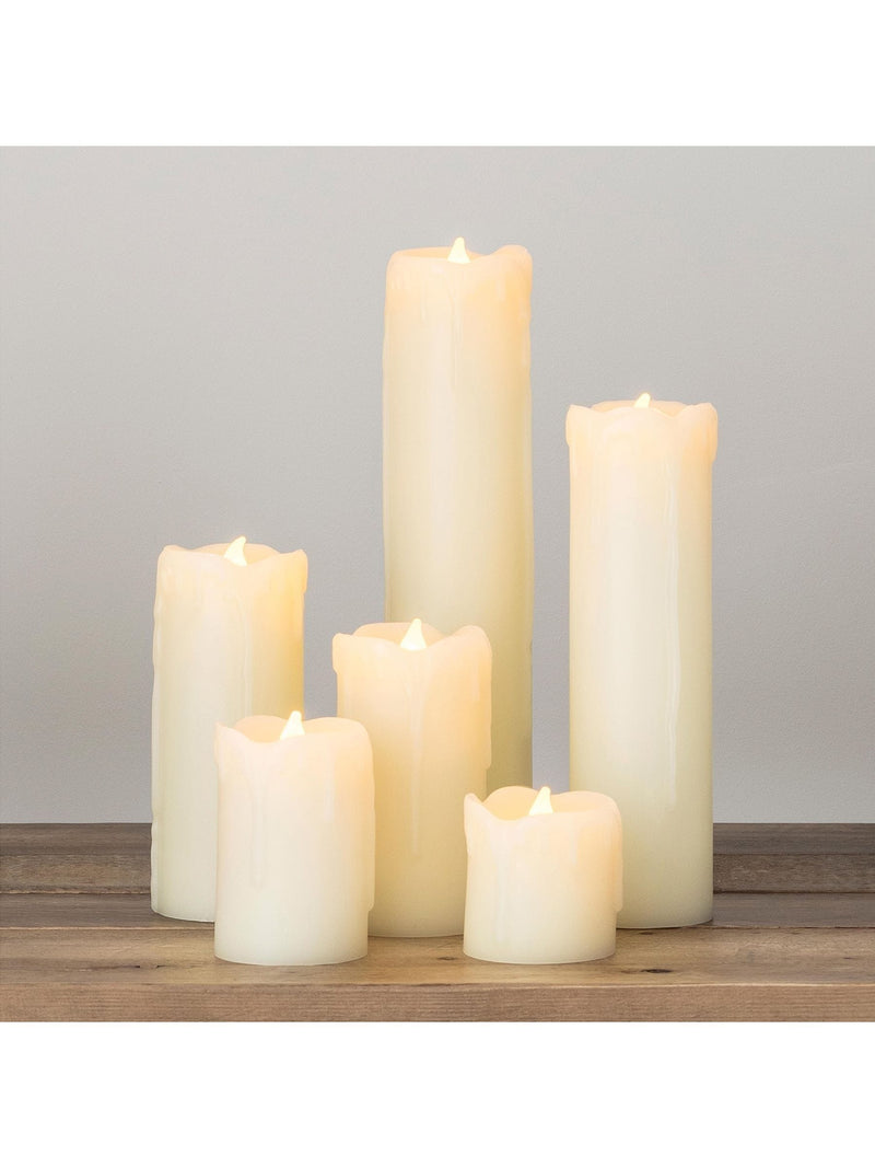Lights4fun Natural 6 Slim LED Battery Candles with Dripping Wax, UK version