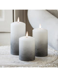 Lights4fun Grey TruGlow® LED Pillar Candle Trio