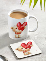 Loveabode Personalised Valentine Mug and Coaster Set 11oz